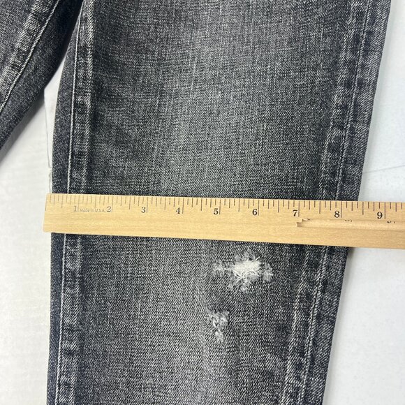Moussy Vintage Jeans Women's 30x26* Mid Rise Skinny Crop Black Distressed Denim - Picture 13 of 16